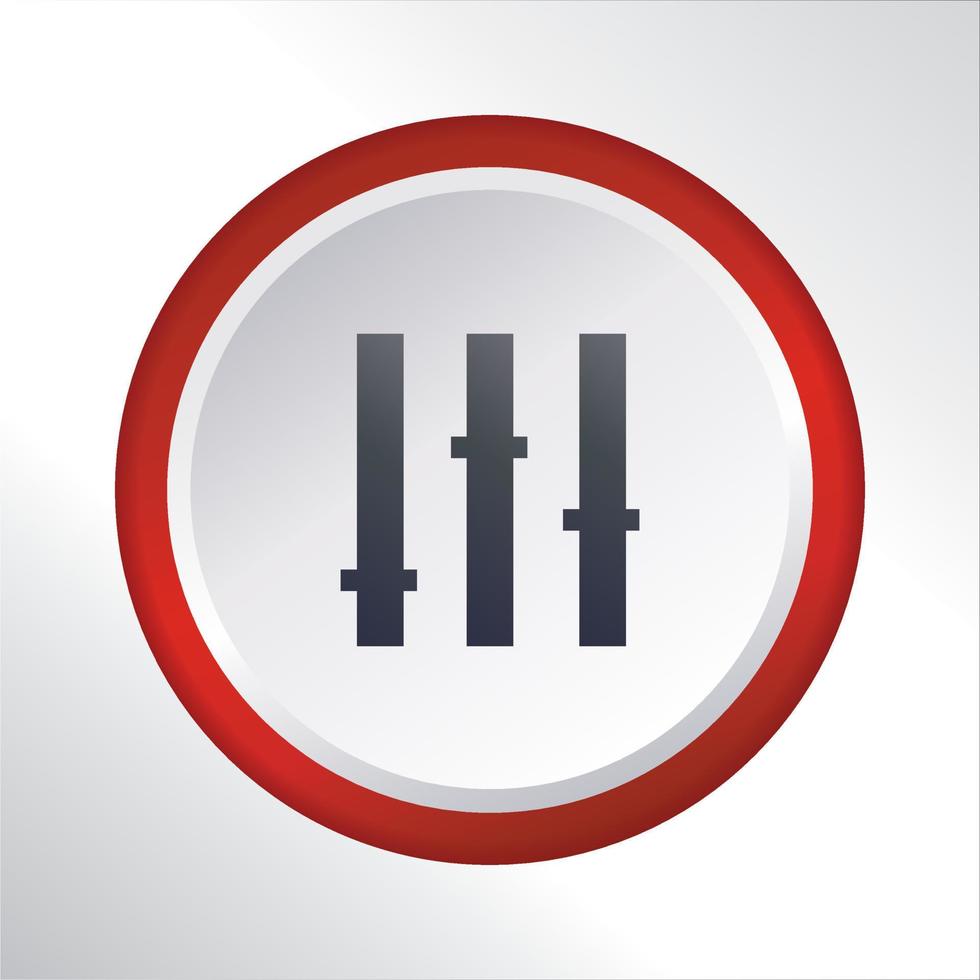 botão de ícone plano de preenchimento com design de vetor de círculo gradiente vermelho