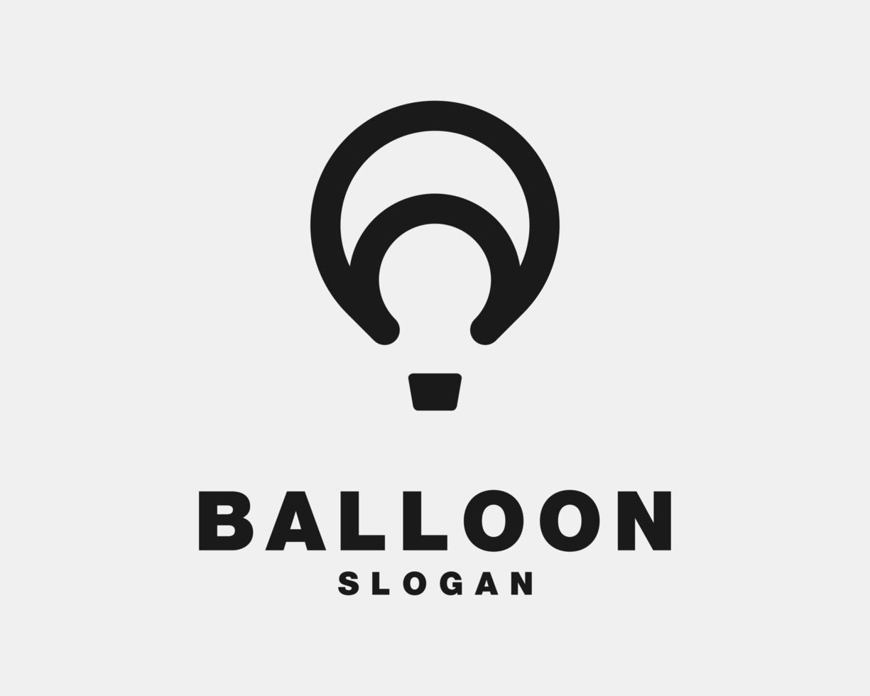 balão de ar voar viagem ao ar livre abstrato simples mínimo minimalismo linha design de logotipo vetorial moderno vetor