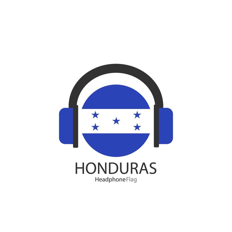 vetor de bandeira de fone de ouvido de honduras em fundo branco.