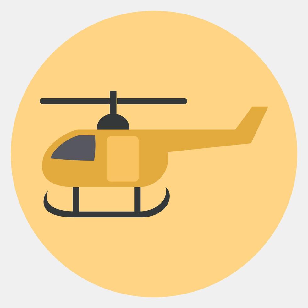 helicóptero de ícone. elementos de transporte. ícones no estilo de cor mate. bom para impressões, cartazes, logotipo, sinal, propaganda, etc. vetor