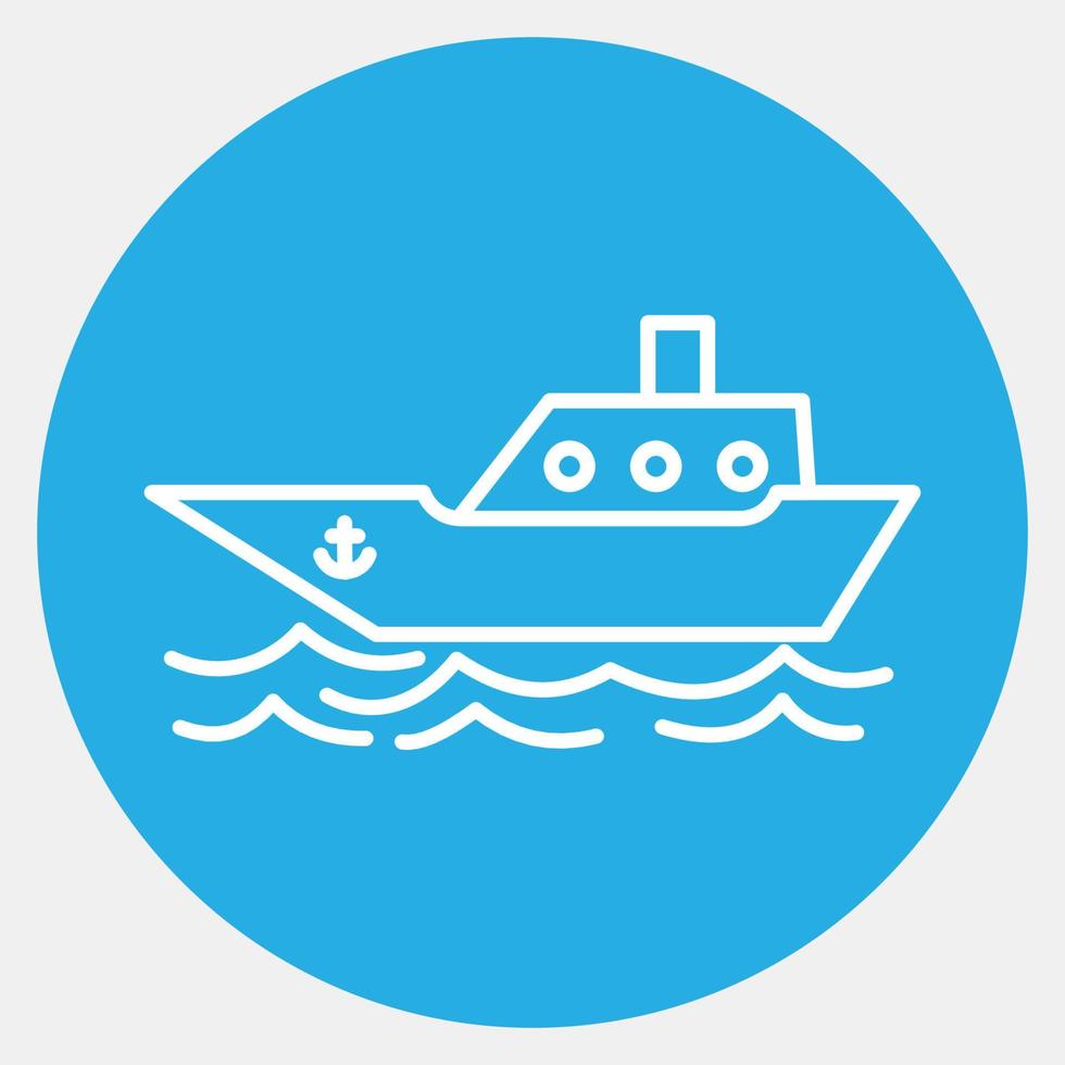 navio de ícone. elementos de transporte. ícones no estilo azul. bom para impressões, cartazes, logotipo, sinal, propaganda, etc. vetor