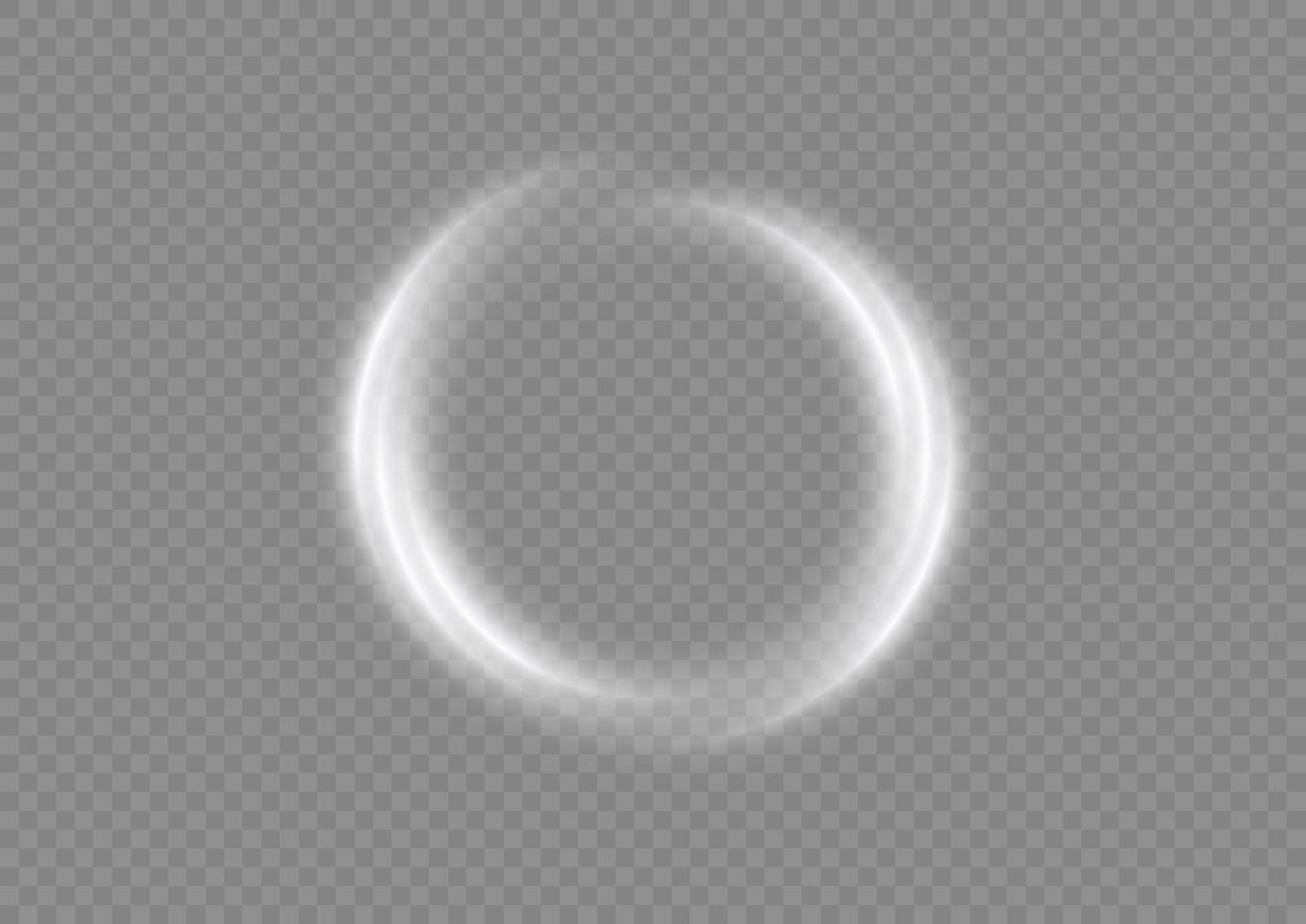 redemoinho branco claro. efeito de luz curva da linha branca. semicírculo de reflexo de vetor de luz branca de luxo abstrato e efeito de luz de faísca. portal de círculo branco luminoso. png pódio, plataforma, mesa.