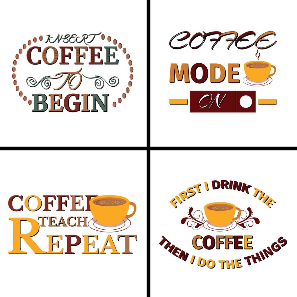 design de camiseta de café vetor