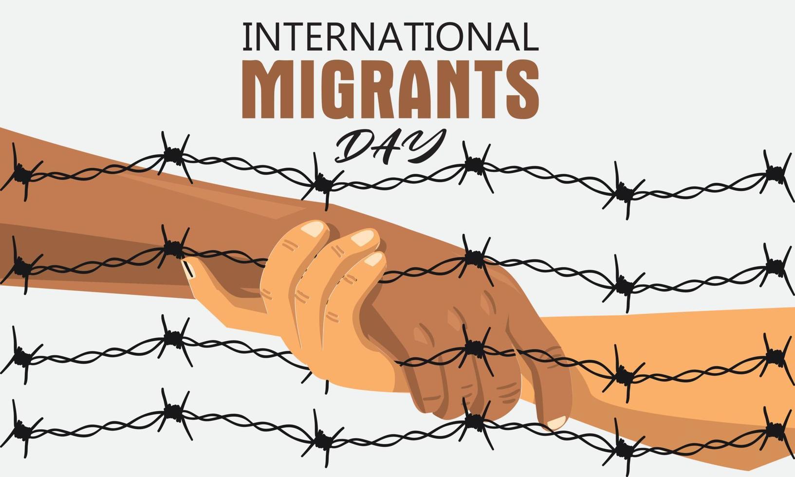 ilustração vetorial de um plano de fundo para o dia internacional dos migrantes. dia internacional dos migrantes, ilustração do conceito de migração, ilustração vetorial. dia internacional dos migrantes, realizado em 18 de dezembro. vetor