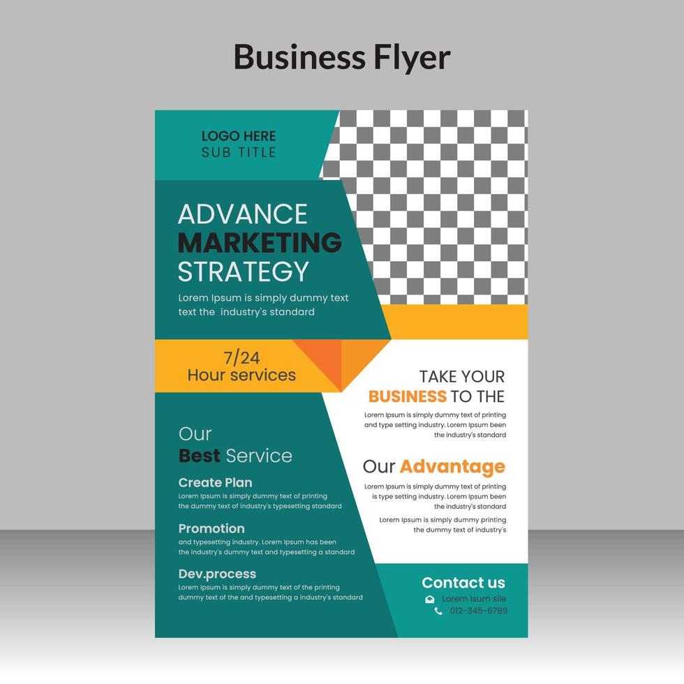 design de folheto de negócios corporativos e modelo de capa de folheto de agência de marketing digital com vetor livre de foto