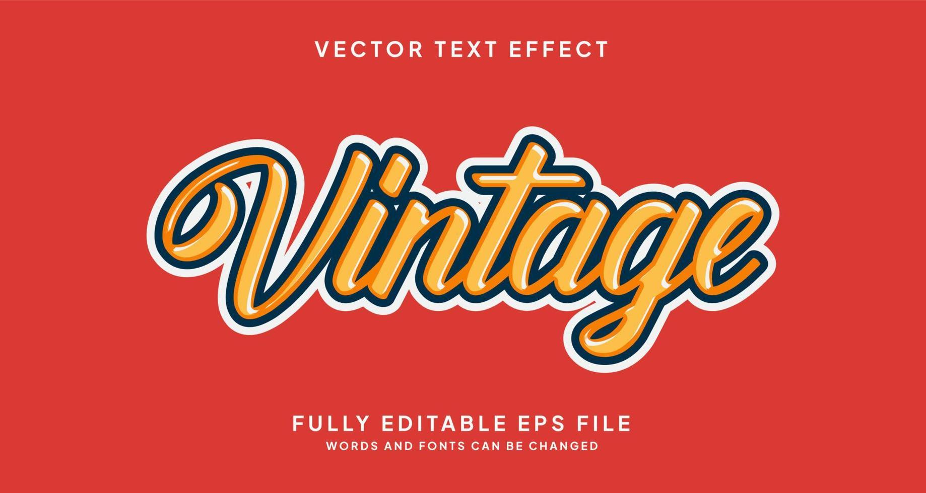 estilo vintage de efeito de texto editável vetor