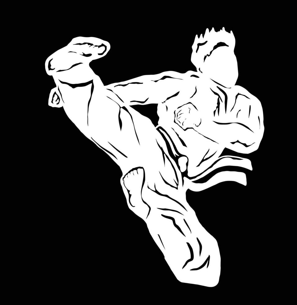 silhueta de logotipo de vetor de chute de taekowndo