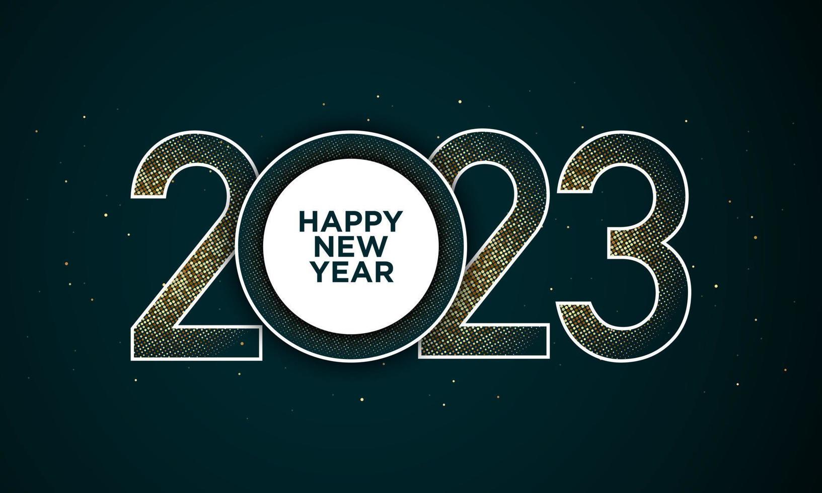 2023 design de plano de fundo feliz ano novo. vetor