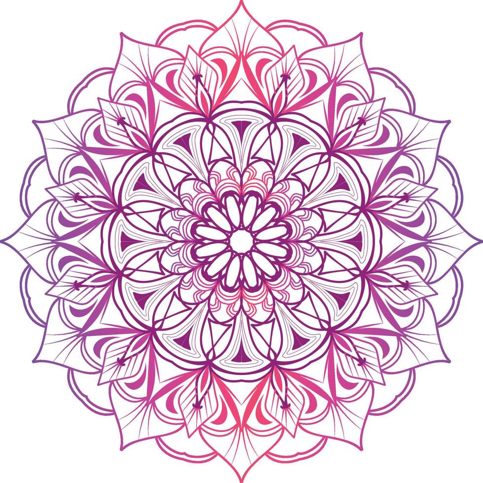mandala ornamental floral de modelo de convite de casamento de cor rosa vetor