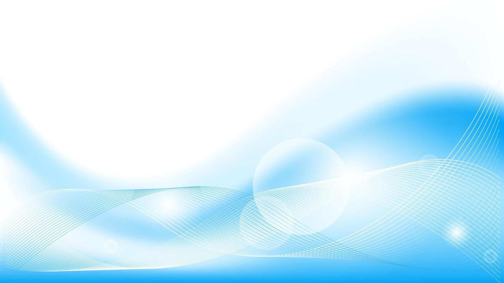 fundo de onda abstrata em azul e branco com linhas onduladas. adequado para apresentação, banner, cartaz, web, etc. ilustração vetorial vetor