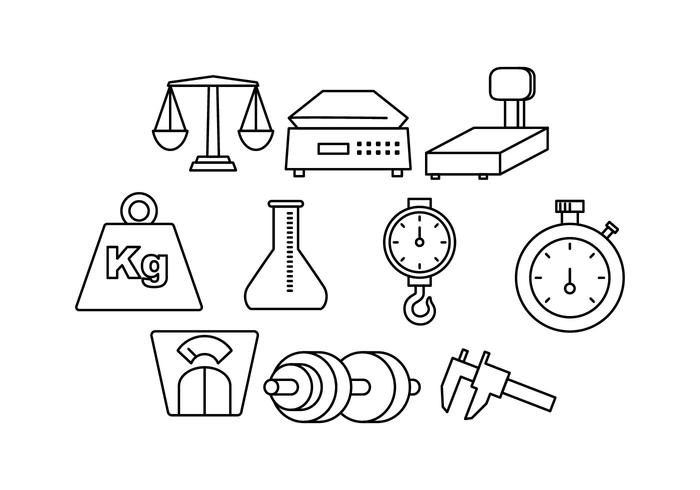 Ferramentas de medição gratuitas Ícone de linha Vector