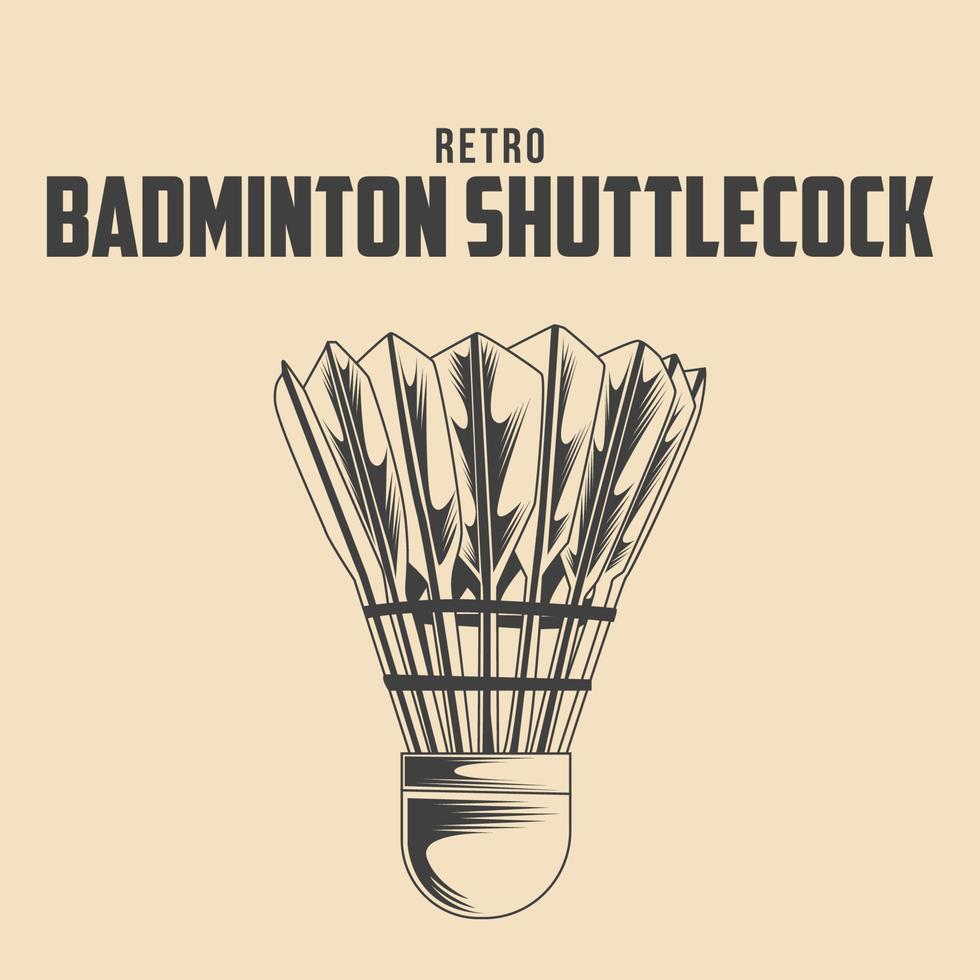 ilustração vetorial de peteca de badminton retrô vetor