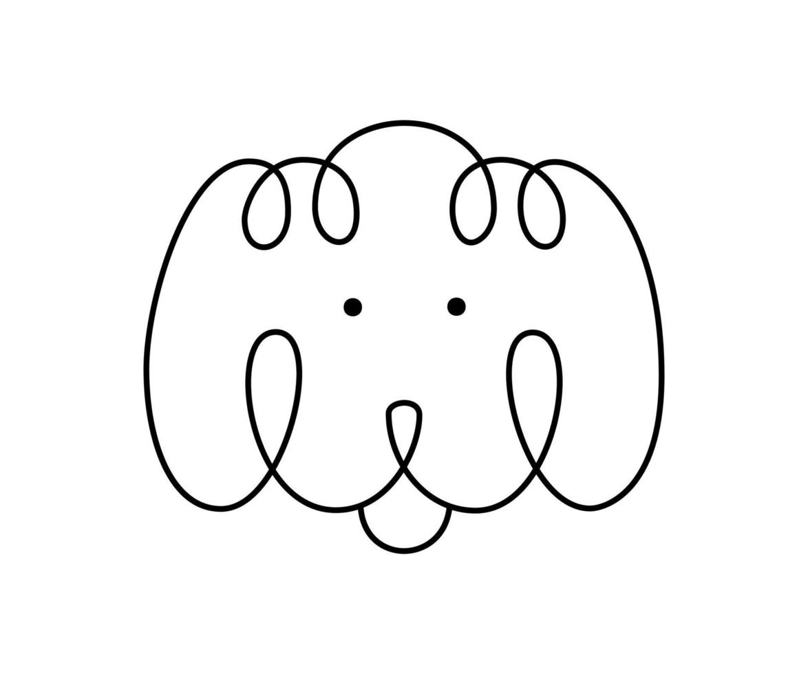 logotipo de cara de cachorro poodle de uma linha de vetor. animal de estimação minimalista em estilo escandinavo desenhado à mão abstrata. arte de linha contínua para banner, design de livro, ilustração da web vetor