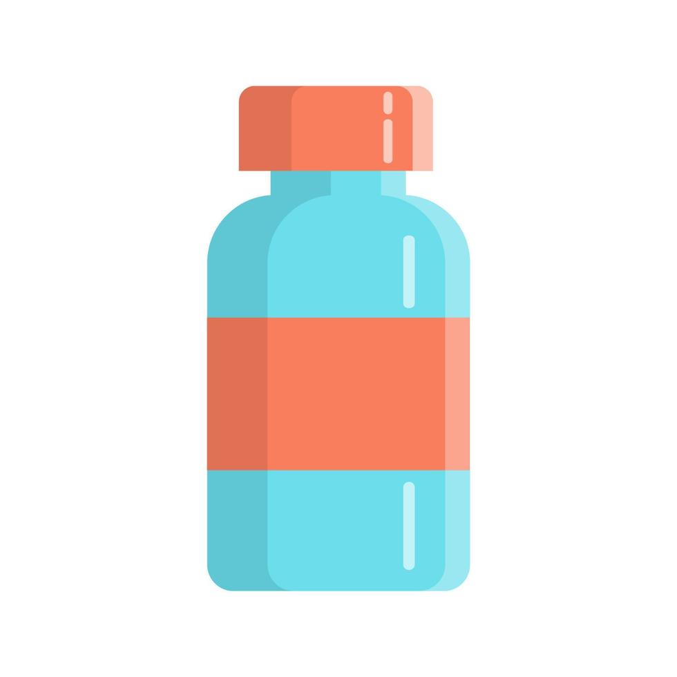 garrafa médica com rótulo. ilustração em vetor plana.