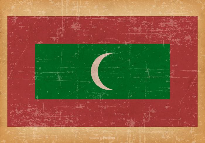 Bandeira do grunge das Maldivas vetor