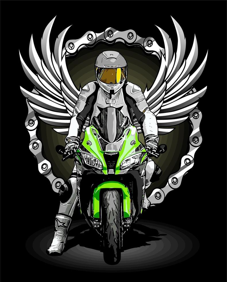 modelo de vetor de motociclista para design gráfico