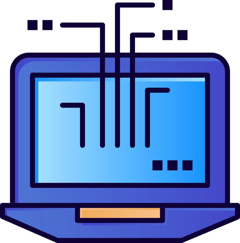 modelo de banner de ícone de vetor de ícone de cor plana de hardware de laptop de rede de computadores