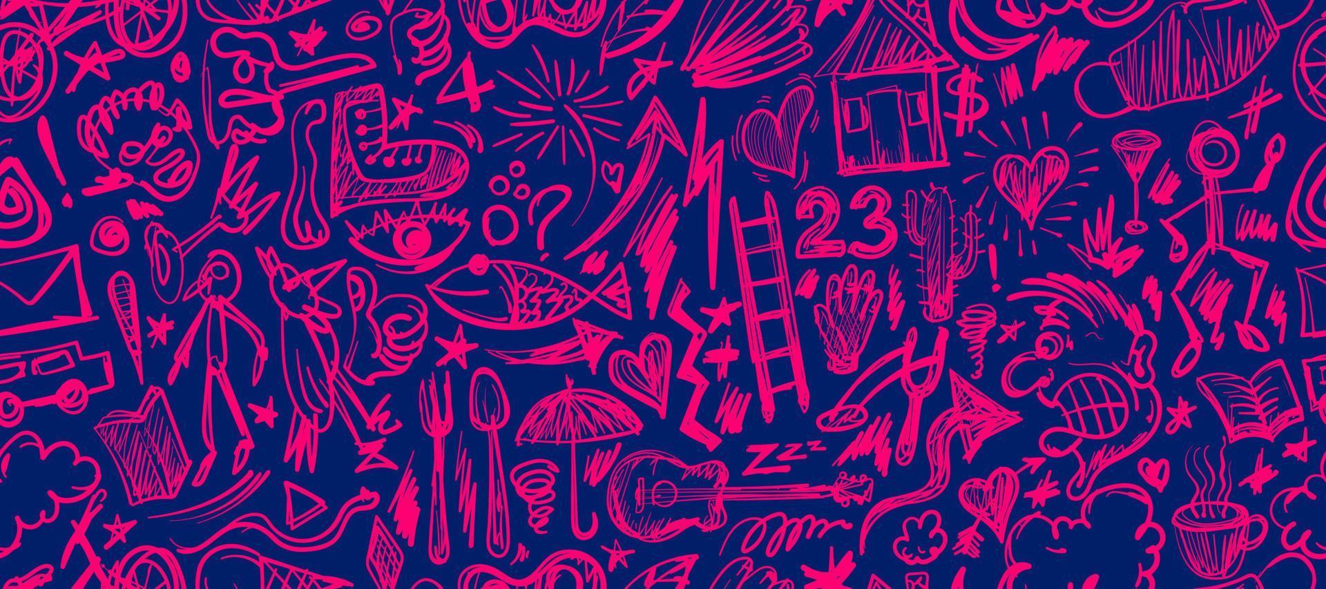 padrão perfeito doodle textura fundo ilustração vetorial design vetor