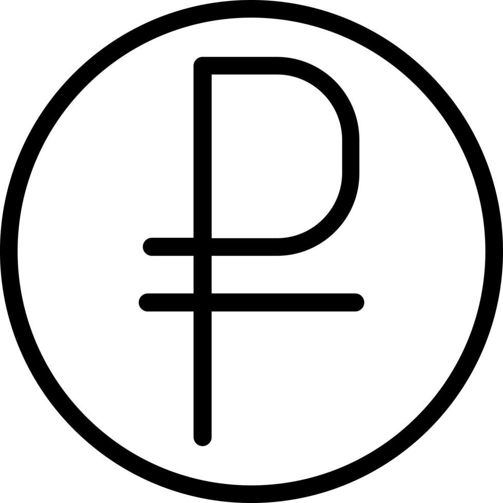 design de ícone de vetor de sinal de rublo