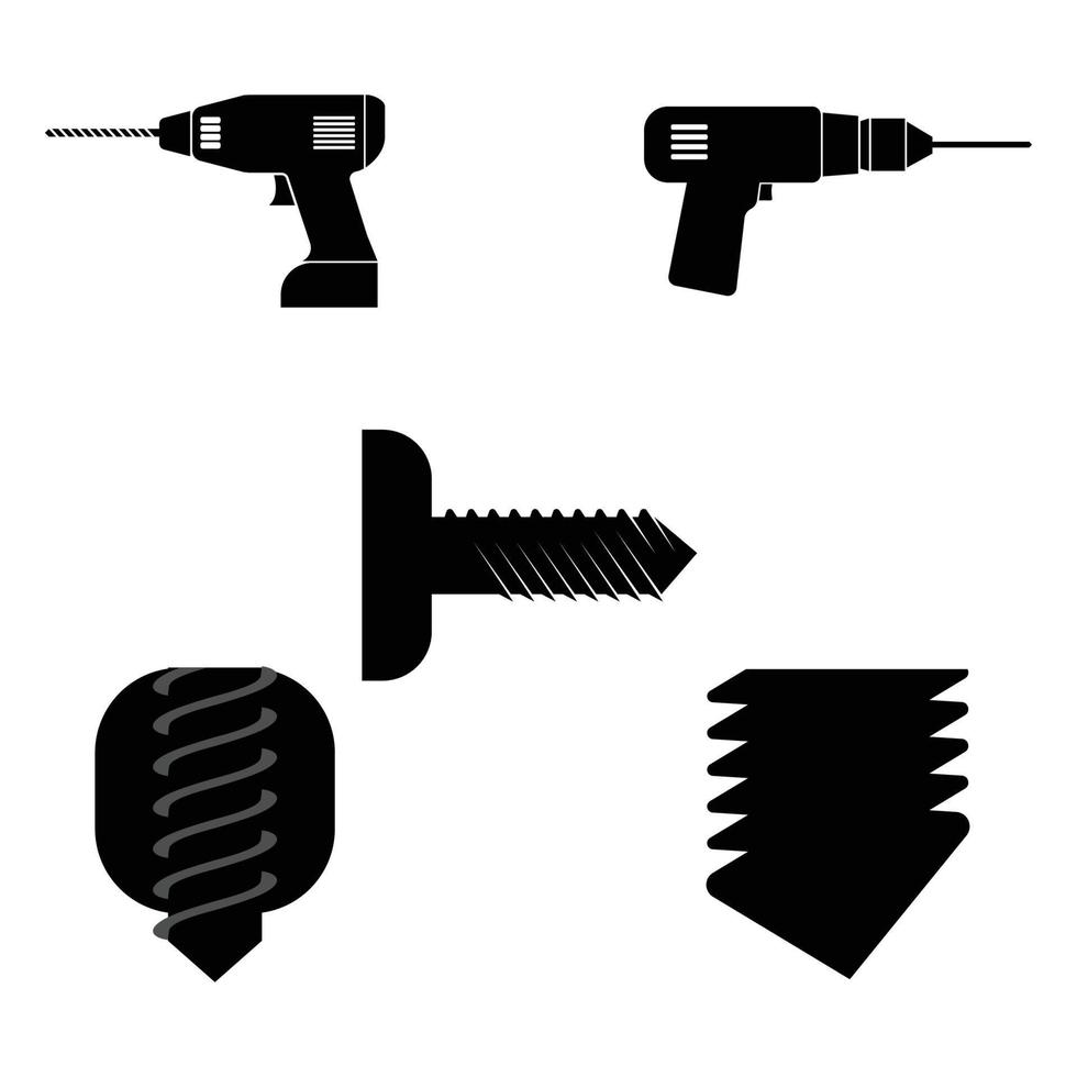 logotipo da broca preta vetor