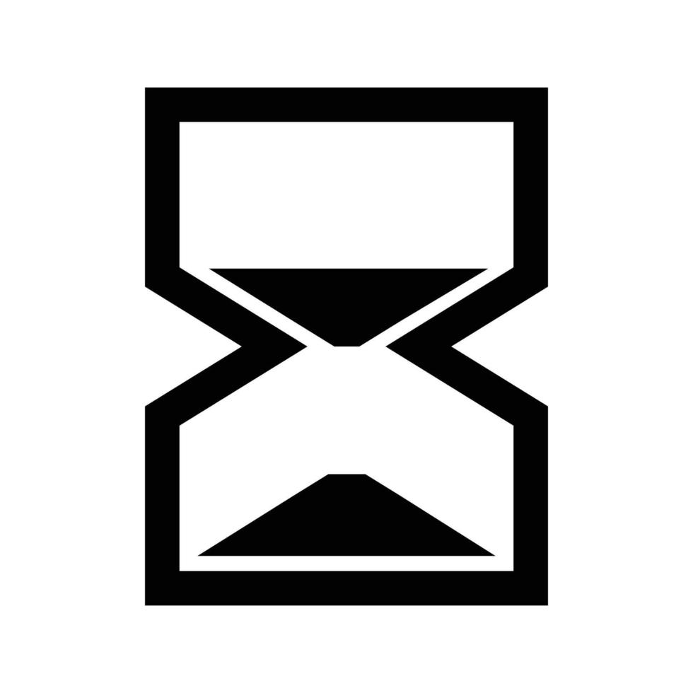 logotipo de ampulheta preta vetor