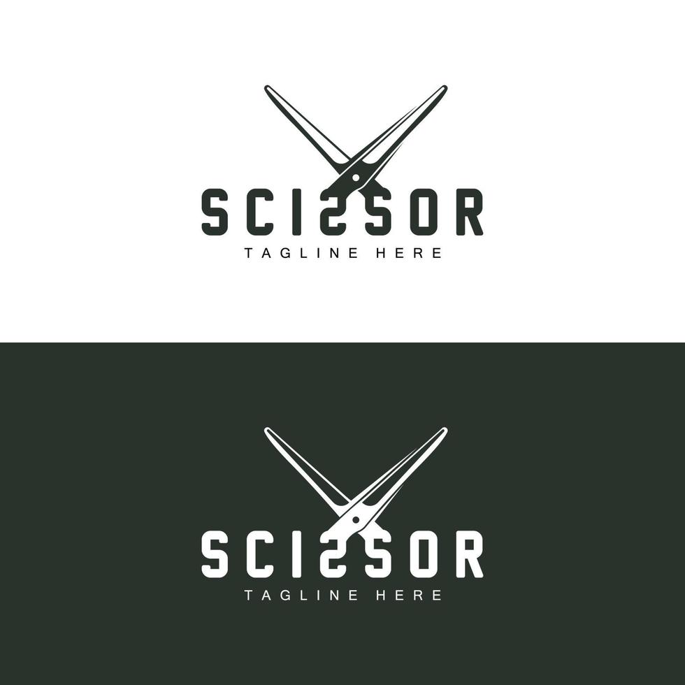 design de logotipo de tesoura, vetor de barbeador de barbearia, ilustração de marca de tesoura de barbearia