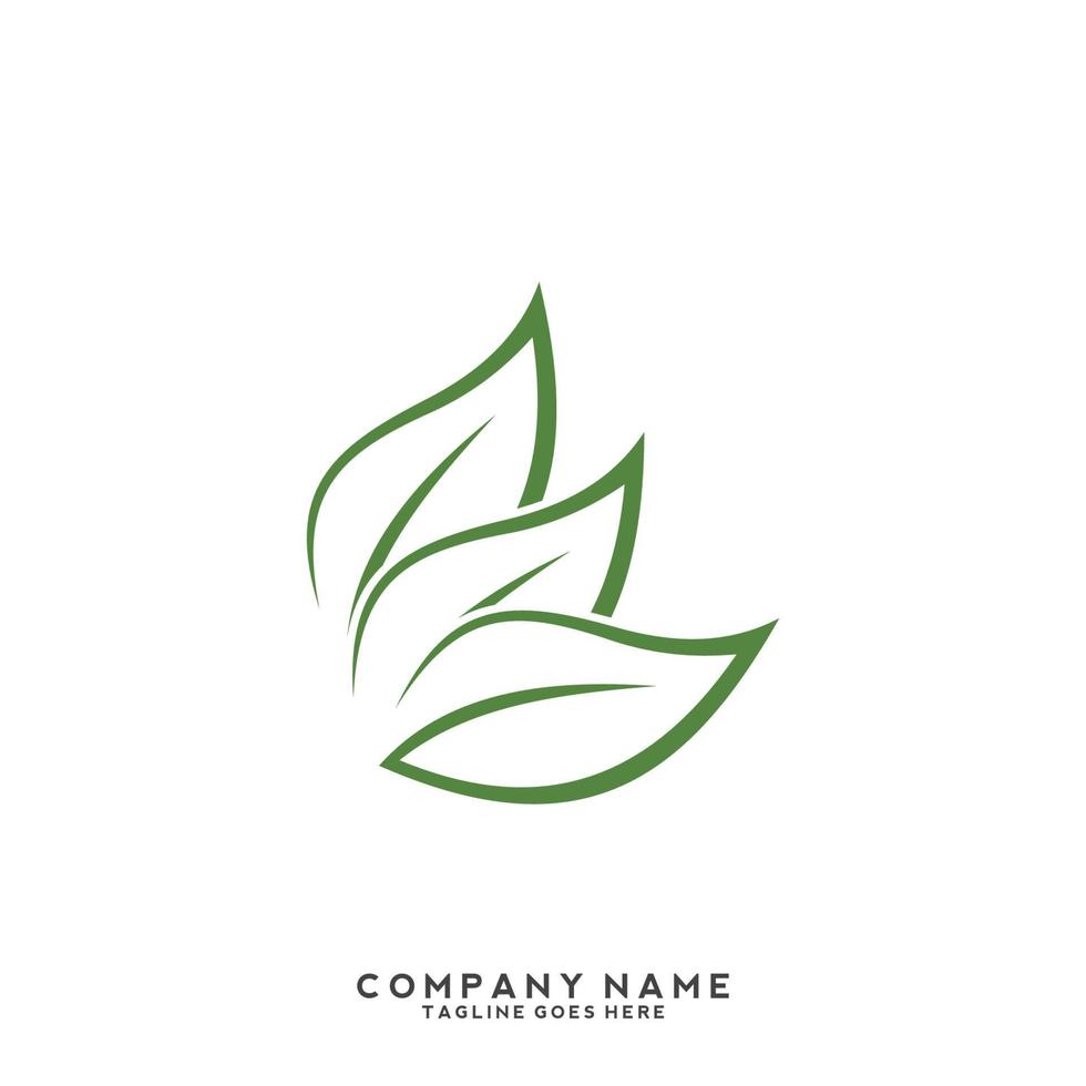 logotipo de folhas verdes. planta natureza eco jardim estilizado ícone vetor botânico.