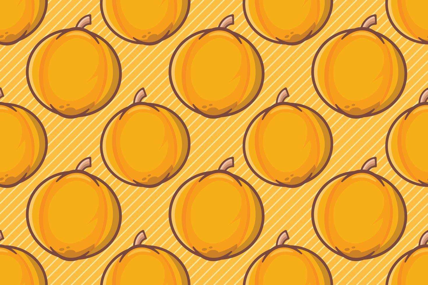 ilustração em vetor padrão sem costura de fruta de abóbora amarela