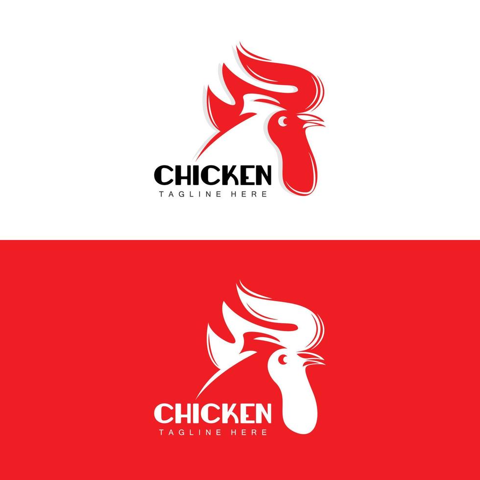 design de logotipo de churrasco de frango grelhado, vetor de cabeça de frango, marca da empresa