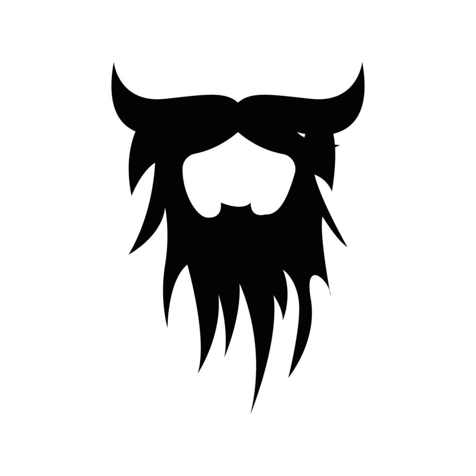design de logotipo de barba, vetor de cabelo de aparência masculina, design de estilo de barbearia masculina
