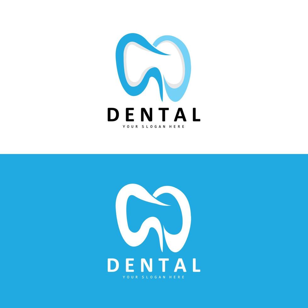 logotipo do dente, vetor de saúde bucal, ilustração de marca de cuidados