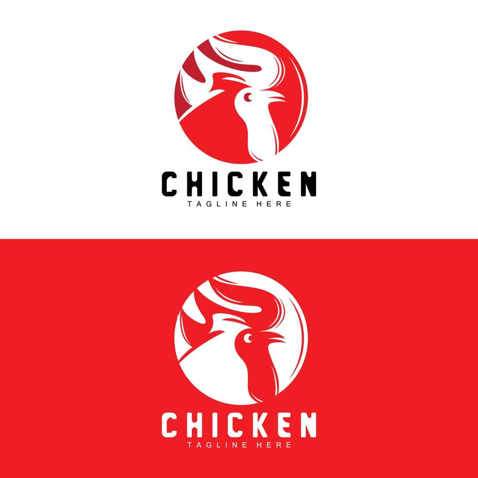 design de logotipo de churrasco de frango grelhado, vetor de cabeça de frango, marca da empresa