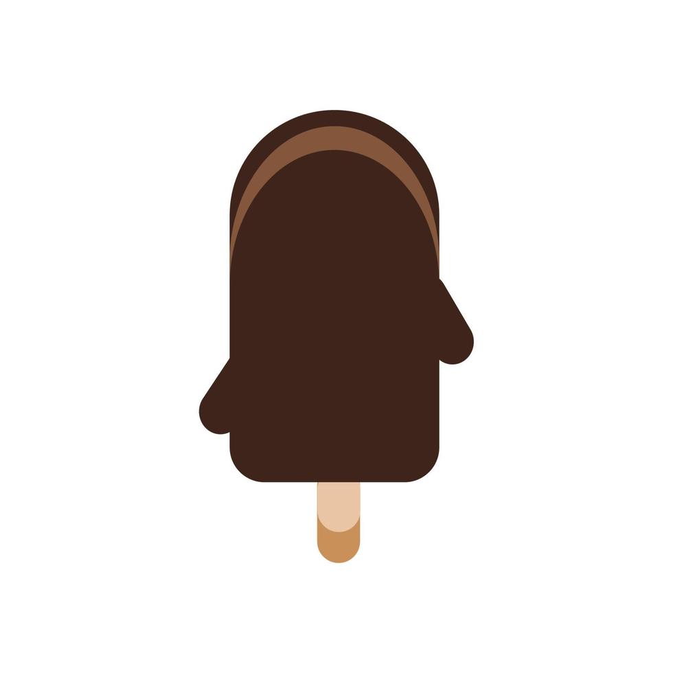 ilustração plana de sorvete de chocolate vetor
