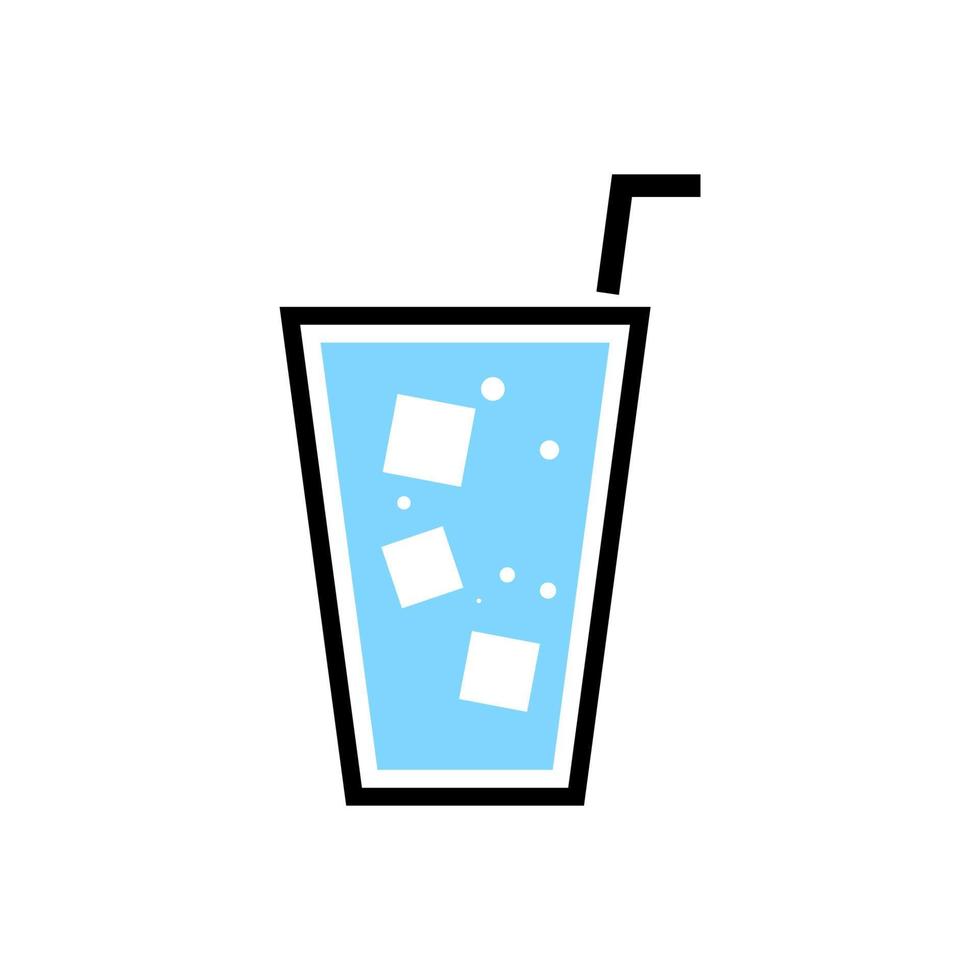 um copo de ilustração plana de água gelada vetor