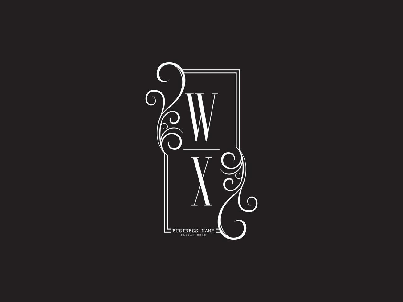 ícone de logotipo wx minimalista, novo design de ícone de logotipo de luxo wx vetor