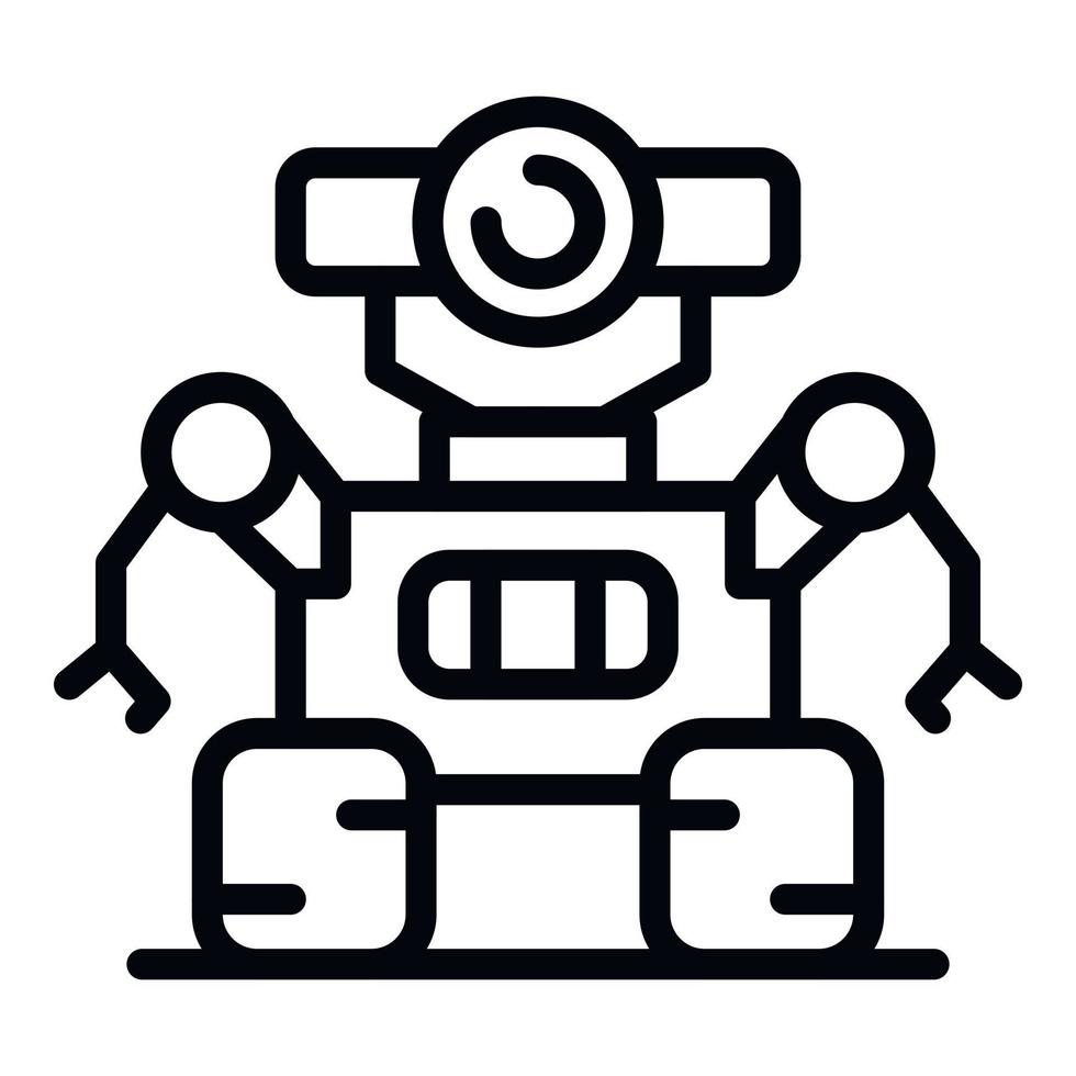 ícone do robô espacial, estilo de estrutura de tópicos vetor