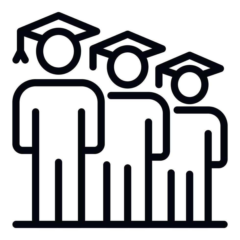 ícone de estudante graduado, estilo de estrutura de tópicos vetor