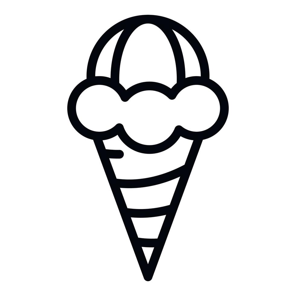 ícone de casquinha de sorvete, estilo de estrutura de tópicos vetor