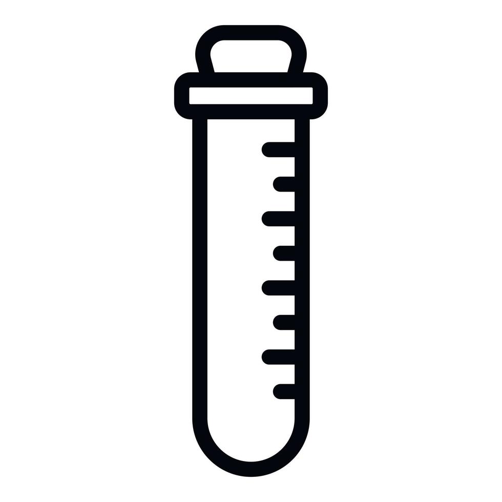 ícone de tubo de ensaio de plástico, estilo de estrutura de tópicos vetor