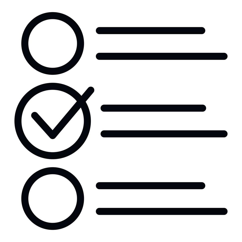 ícone da lista de verificação do passageiro, estilo de estrutura de tópicos vetor