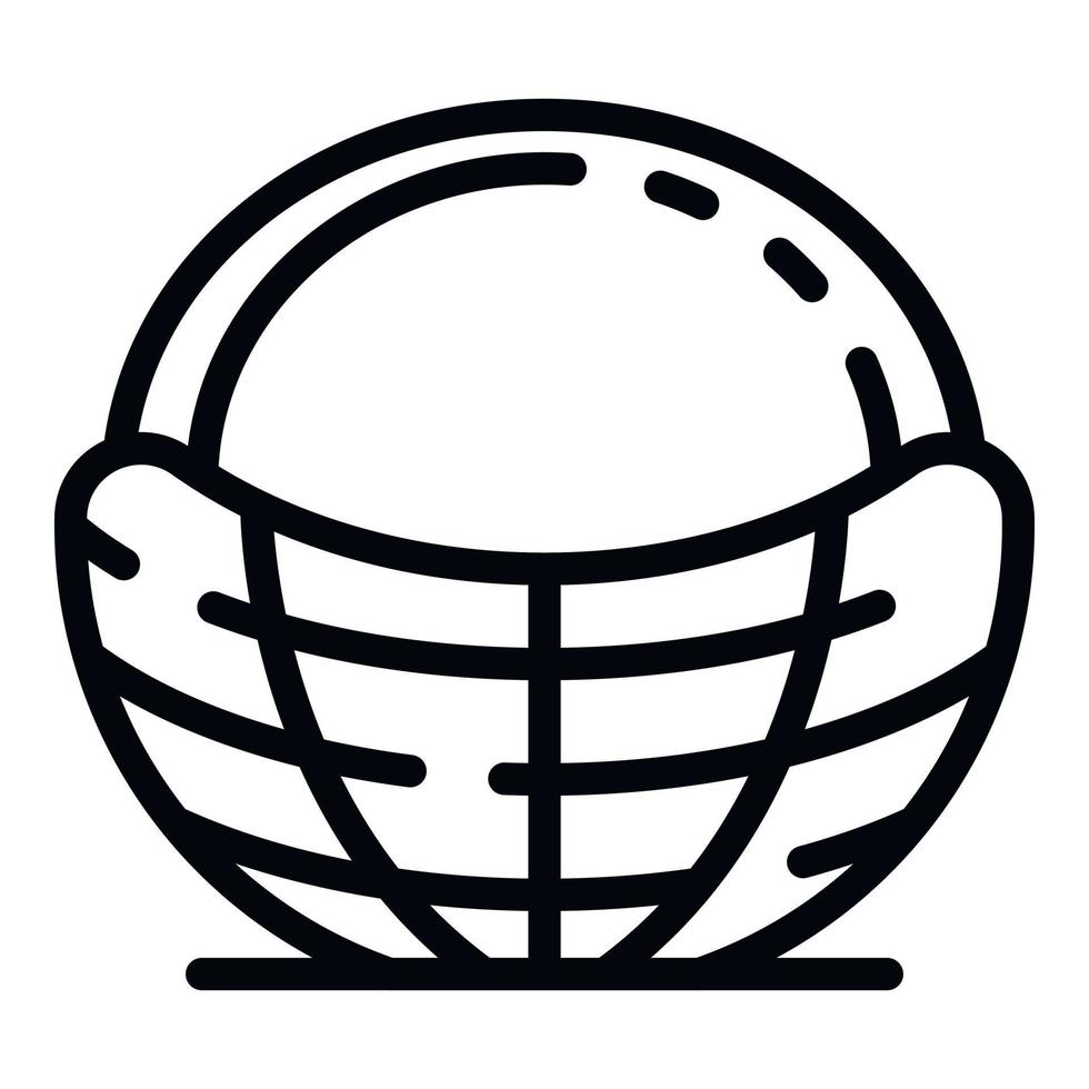 ícone da cesta de piquenique, estilo de estrutura de tópicos vetor