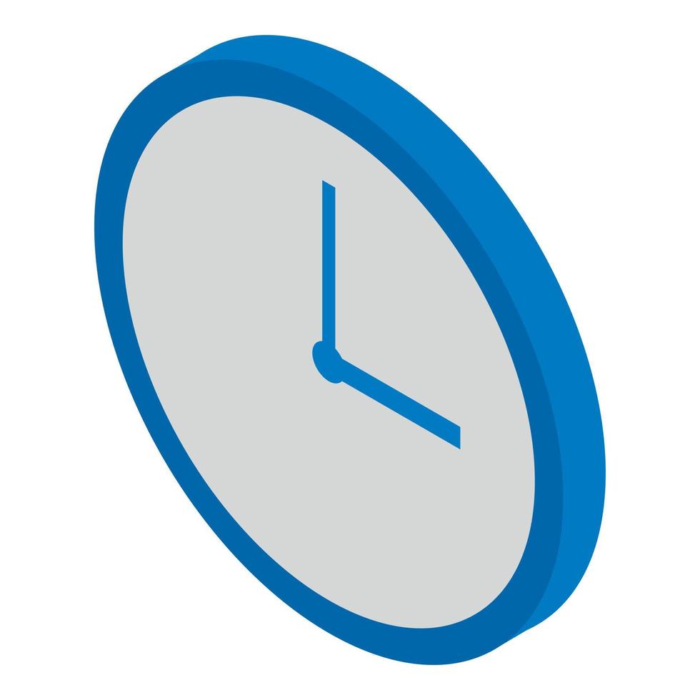 ícone de relógio de parede azul, estilo isométrico vetor