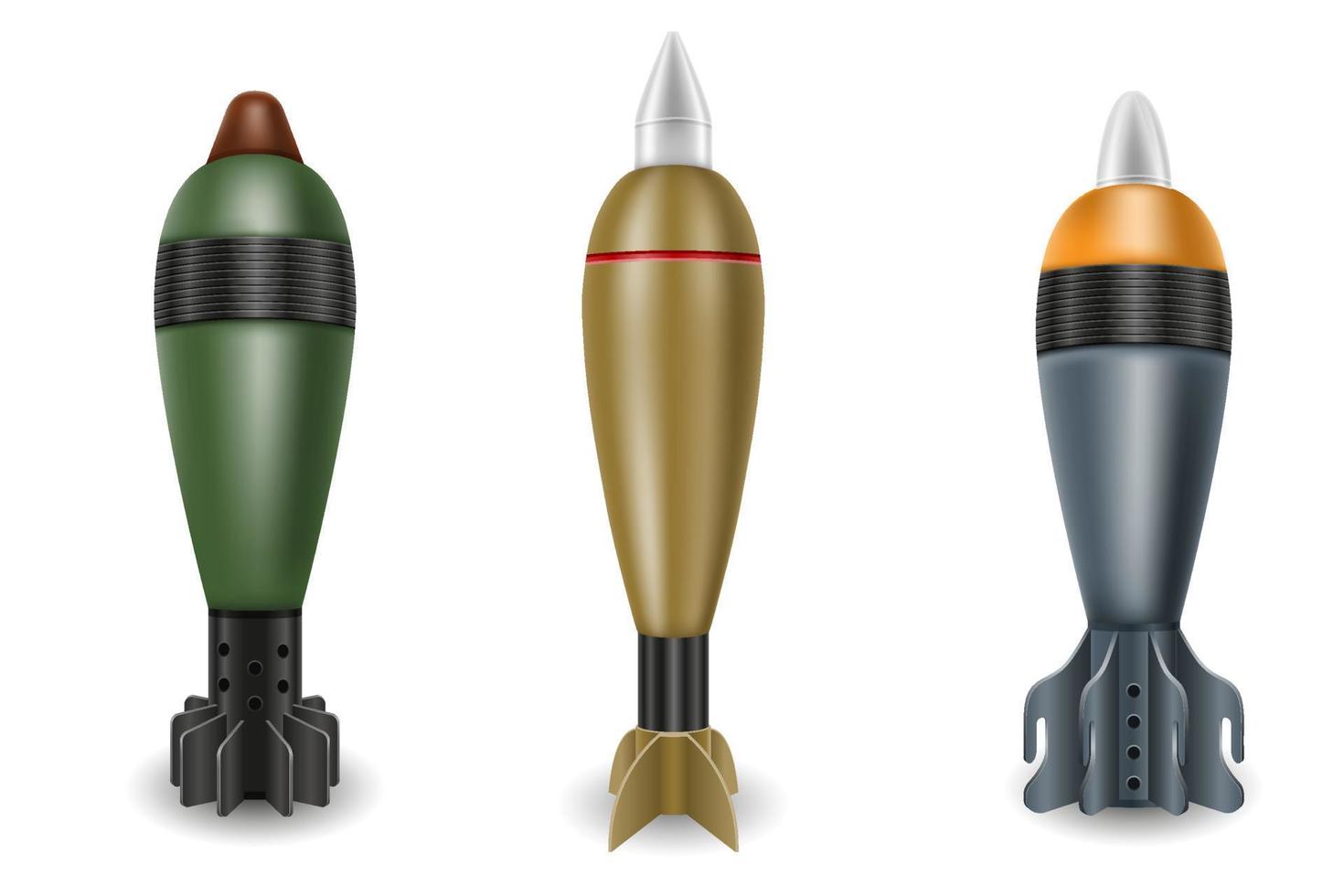 ilustração vetorial de bomba de mina militar de argamassa isolada no fundo branco vetor