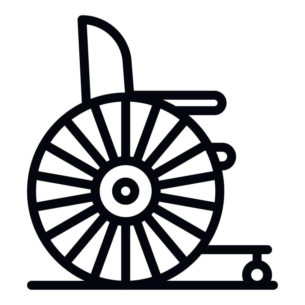 ícone de cadeira de rodas retrô, estilo de estrutura de tópicos vetor
