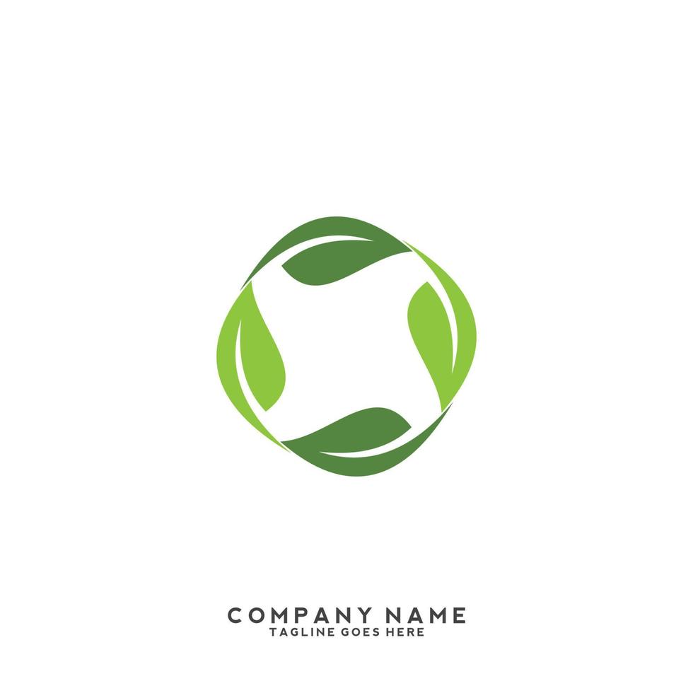 logotipo de folhas verdes. planta natureza eco jardim estilizado ícone vetor botânico.