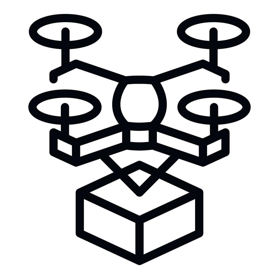 ícone de entrega de drone, estilo de estrutura de tópicos vetor