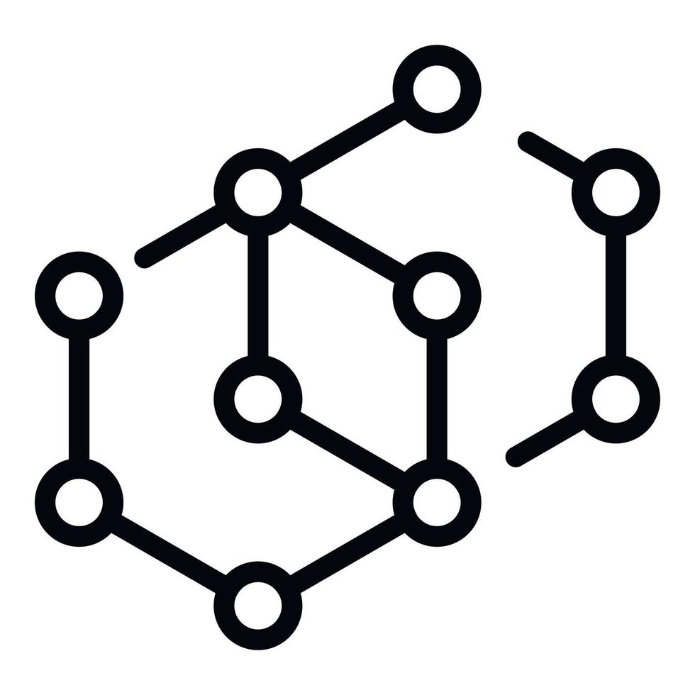 ícone composto molecular, estilo de estrutura de tópicos vetor