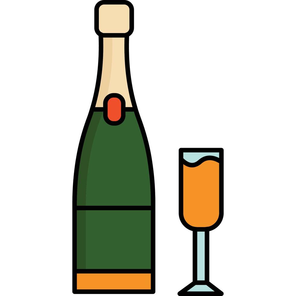 garrafa de champanhe que pode facilmente modificar ou editar vetor