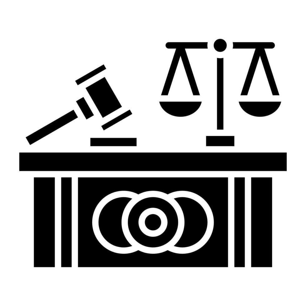 ícone de glifo de tribunal vetor