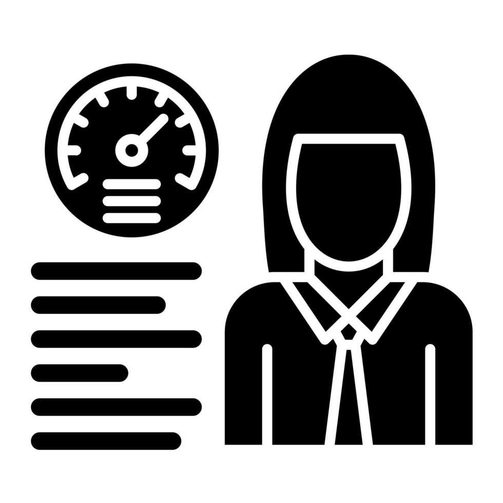ícone de glifo de desempenho do funcionário vetor